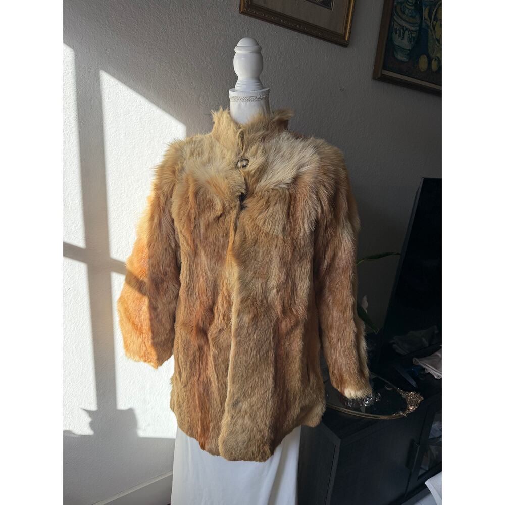 Vintage Spanish Tan Rabbit Fur Coat - Picture 3 of 12